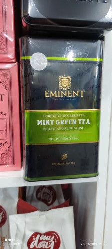 چای سبز نعنایی قوطی فلزی MINT GREEN مقدار 250 گرمی امیننت