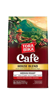 دانه قهوه تورابیکا Torabika مدل کافه هاوس بلند Café House Blend | مدیوم رست با نت کارامل، شکلات تلخ و دارچین | وزن ۱ کیلوگرم