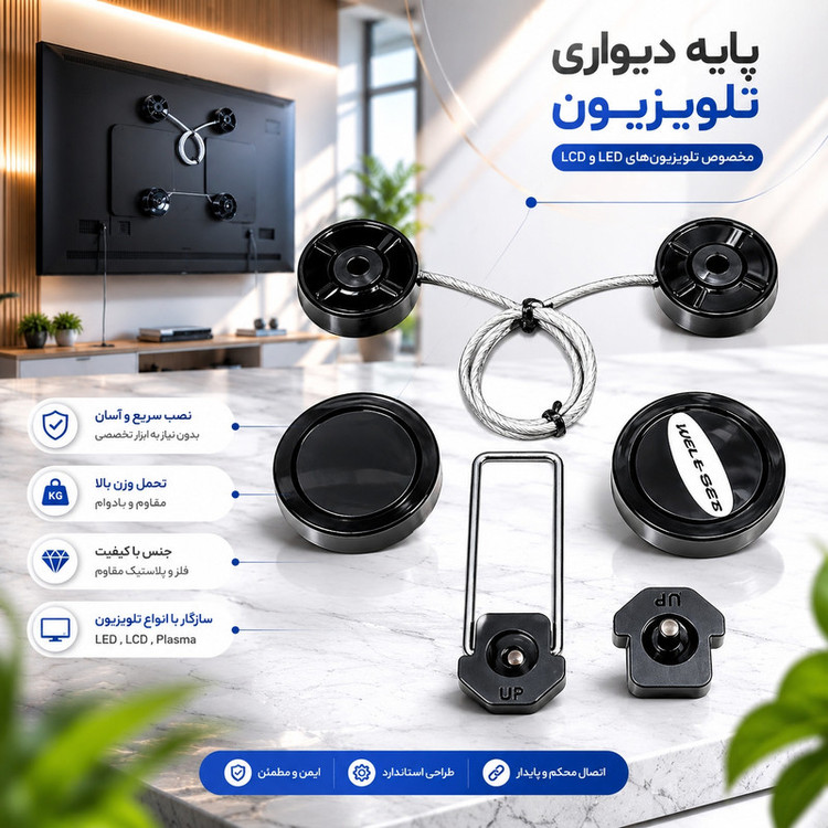 پایه دیواری تلویزیون ثابت ول ست مدل PSW006 مناسب تلویزیون های ۳۲ تا ۵۵ اینچ